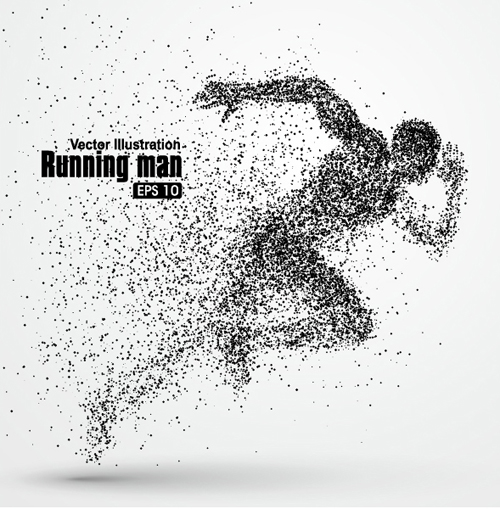 Particle composition athlete vector illustration 07 Particle composition athlete vector illustration 07