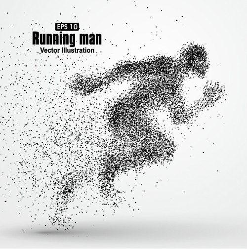 Particle composition athlete vector illustration 09 Particle composition athlete vector illustration 09