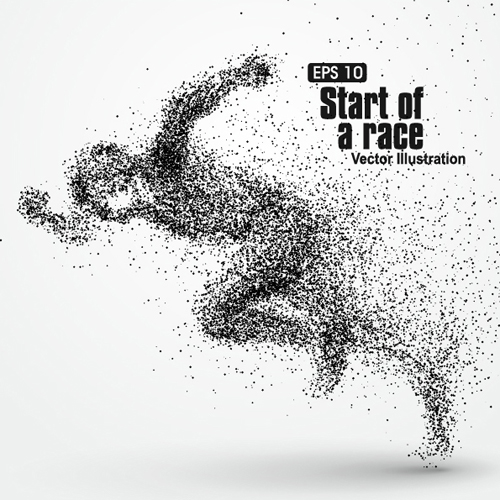 Particle composition athlete vector illustration 11 Particle composition athlete vector illustration 11
