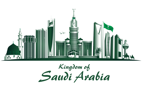 Saudi famous buildings vector 01