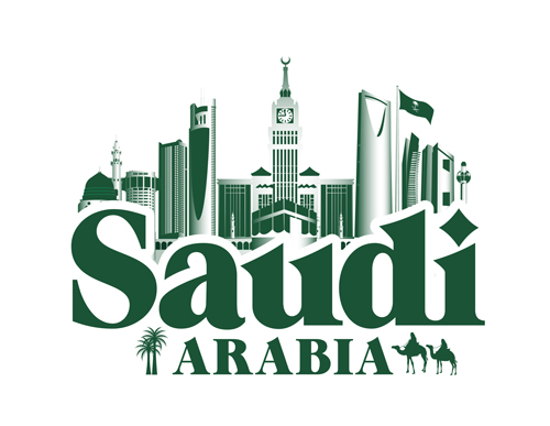 Saudi famous buildings vector 02