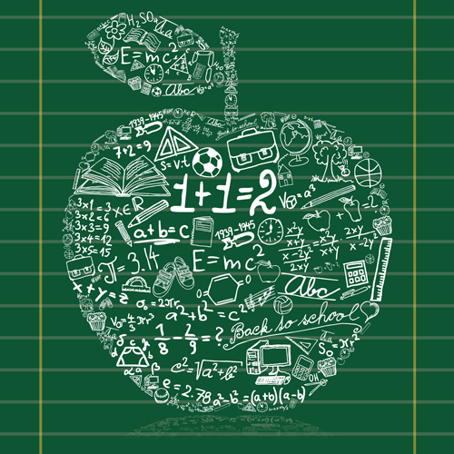 School chalk hand drawing elements vectors material 01 School chalk hand drawing elements vectors material 01