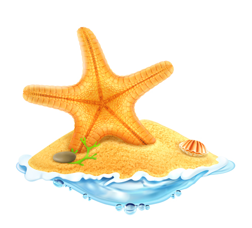 Sea island summer holiday elements vector background 03 Sea island summer holiday elements vector background 03