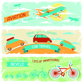 Transport banners vector 01 Transport banners vector 01
