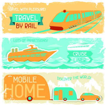Transport banners vector 03 Transport banners vector 03