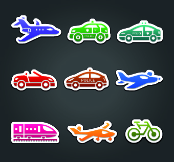 Different Transport stickers vector 04 Different Transport stickers vector 04
