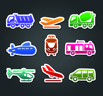 Different Transport stickers vector 05 Different Transport stickers vector 05