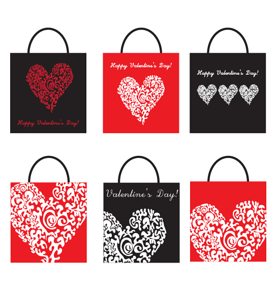 valentines shopping heart day bag 