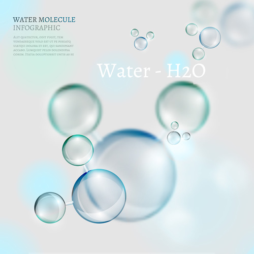 Water molecule infographics creative vectors set 02 Water molecule infographics creative vectors set 02