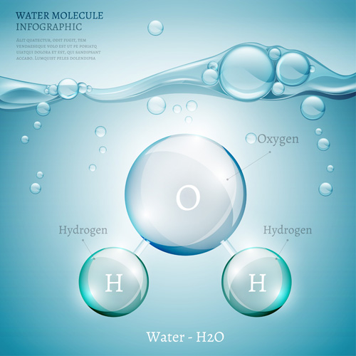 Water molecule infographics creative vectors set 03 Water molecule infographics creative vectors set 03