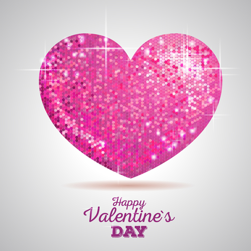 neon heart with valentines day vector neon heart with valentines day vector