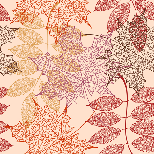 seamless pattern beautiful autumn leaves 