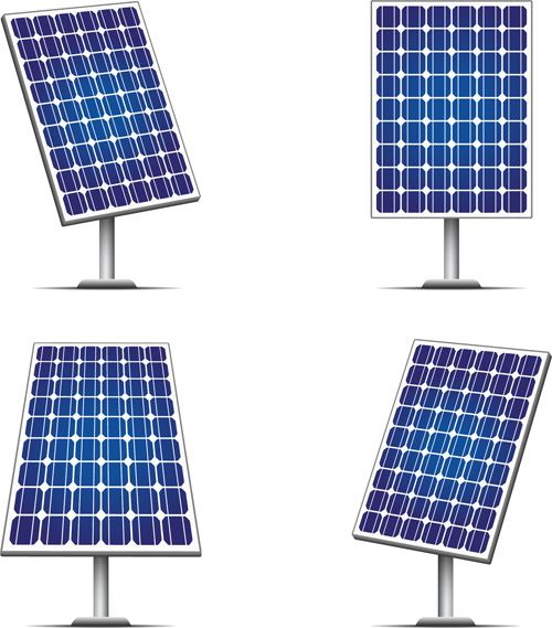 Blue solar panels vector material 01 Blue solar panels vector material 01