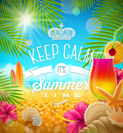 Charming summer party poster template vectors 02 Charming summer party poster template vectors 02