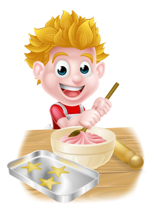 Children cooking design vector 02 Children cooking design vector 02