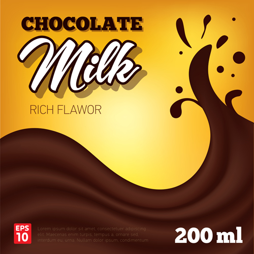Chocolate milk poster creative vectors 03 Chocolate milk poster creative vectors 03