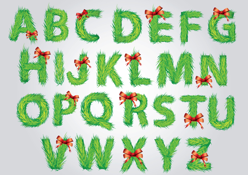 Christmas alphabet letters design vector set 01 Christmas alphabet letters design vector set 01