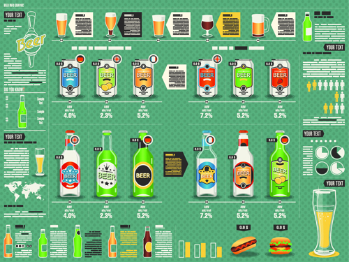 Creative drinks elements infographics vector 03 Creative drinks elements infographics vector 03