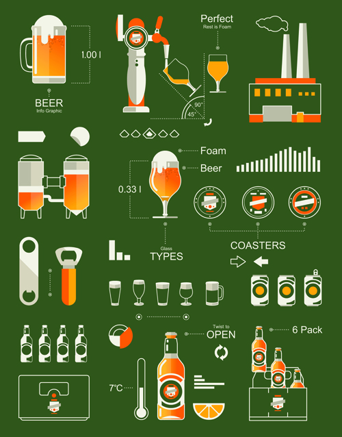 Creative drinks elements infographics vector 05 Creative drinks elements infographics vector 05