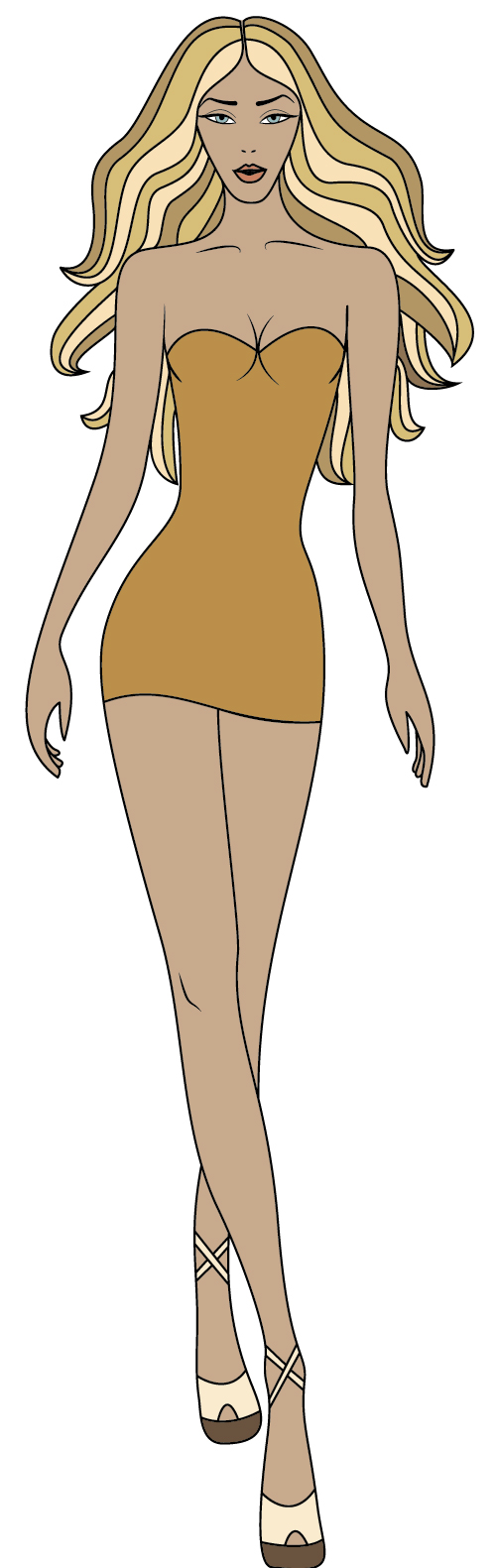 Fashion woman outline vector material 03 Fashion woman outline vector material 03