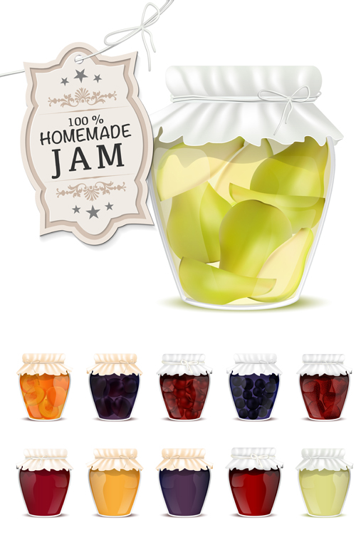 with jar jam fruits fresh 