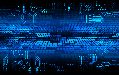 Futuristic digital world concept template vectors 05