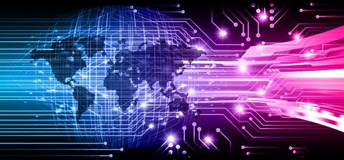 Futuristic digital world concept template vectors 15 Futuristic digital world concept template vectors 15