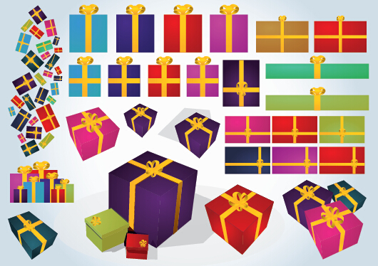 Gift box set 1 vector Gift box set 1 vector