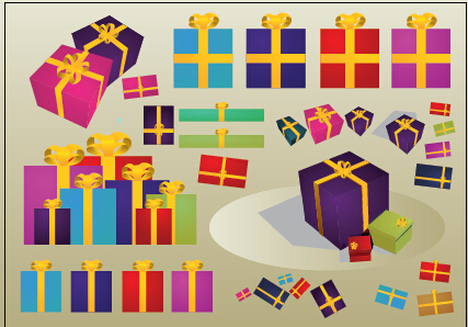 Gift box set 2 vector Gift box set 2 vector