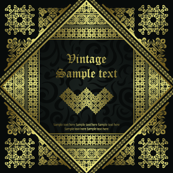 luxurious Golden vintage patterns background 03