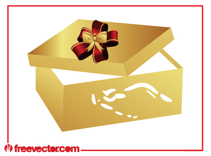 Golden gift box with bow vector