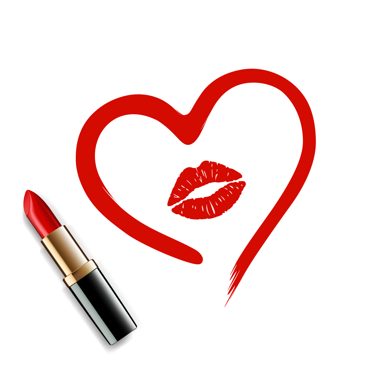 material lipstick heart 