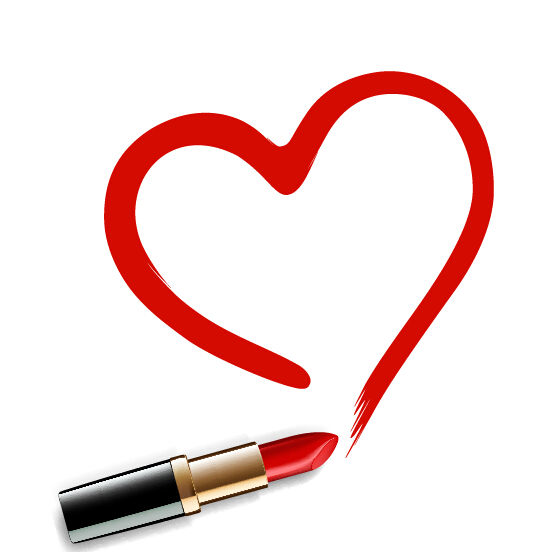 Heart with lipstick vector material 06 Heart with lipstick vector material 06