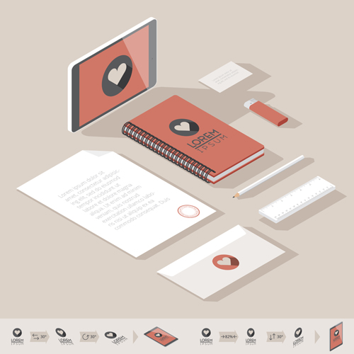 Isometric branding infographics template vector 04 Isometric branding infographics template vector 04