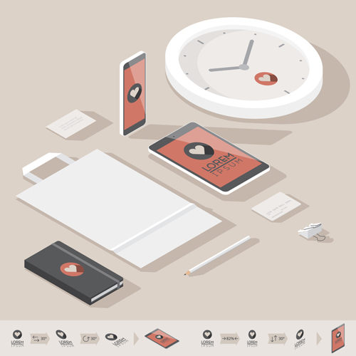 Isometric branding infographics template vector 05 Isometric branding infographics template vector 05
