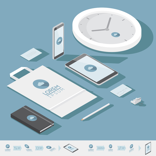 Isometric branding infographics template vector 12