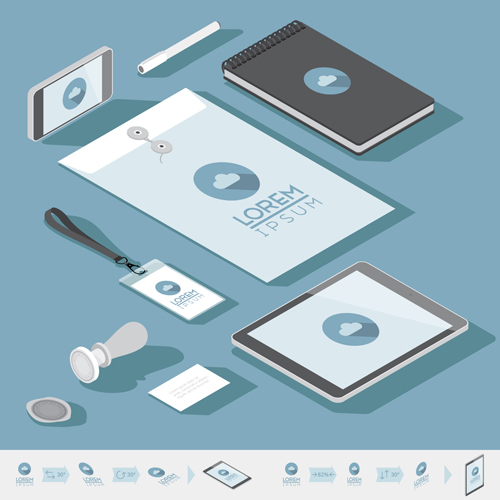 Isometric branding infographics template vector 13 Isometric branding infographics template vector 13