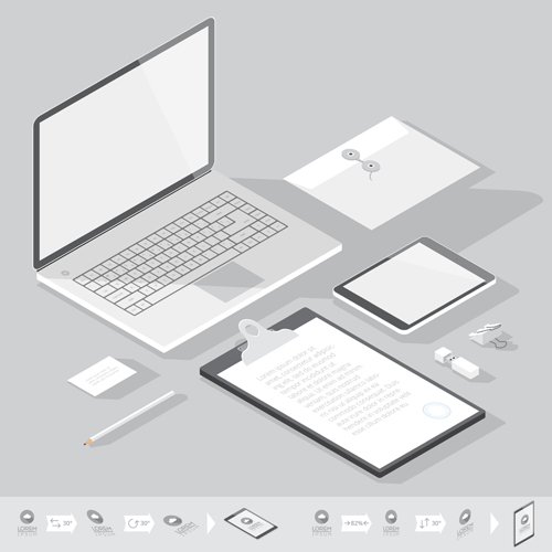 Isometric branding infographics template vector 14 Isometric branding infographics template vector 14