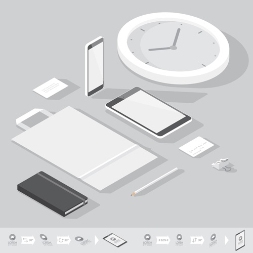 Isometric branding infographics template vector 16 Isometric branding infographics template vector 16