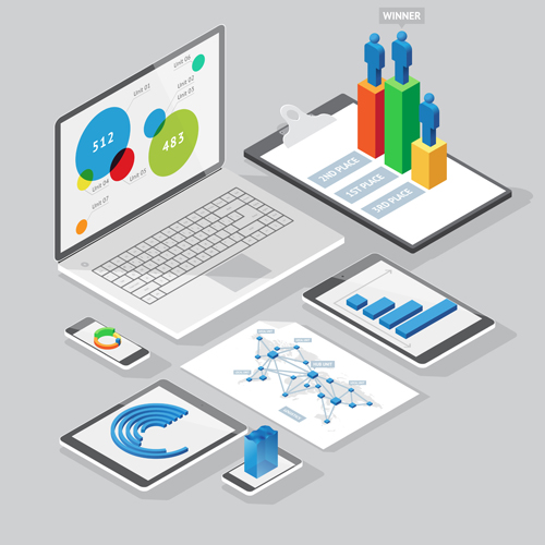 Isometric branding infographics template vector 17