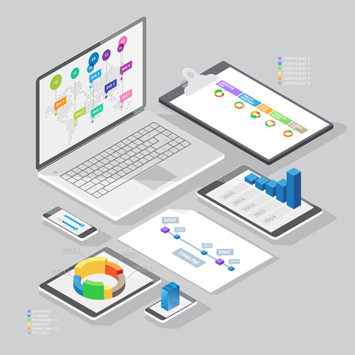 Isometric branding infographics template vector 21 Isometric branding infographics template vector 21