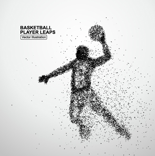 Particle composition athlete vector illustration 01 Particle composition athlete vector illustration 01