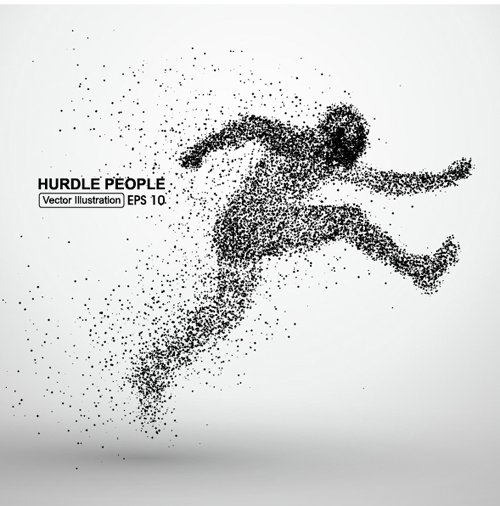 Particle composition athlete vector illustration 02 Particle composition athlete vector illustration 02