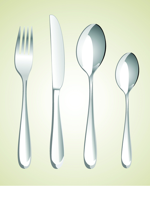 Realistic kitchen cutlery design vector graphics 03 Realistic kitchen cutlery design vector graphics 03
