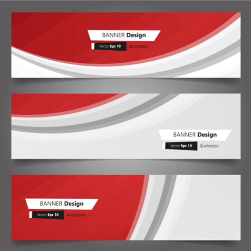 Red wavy banners vector set 02 Red wavy banners vector set 02