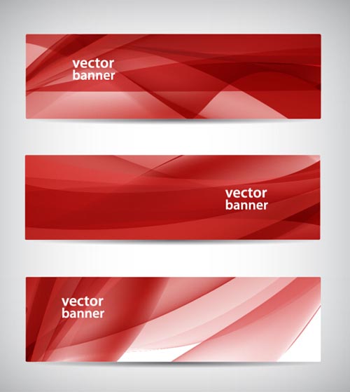 Red wavy banners vector set 03 Red wavy banners vector set 03