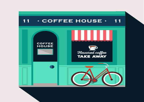 Stores with long shadow flat vector material 01 Stores with long shadow flat vector material 01