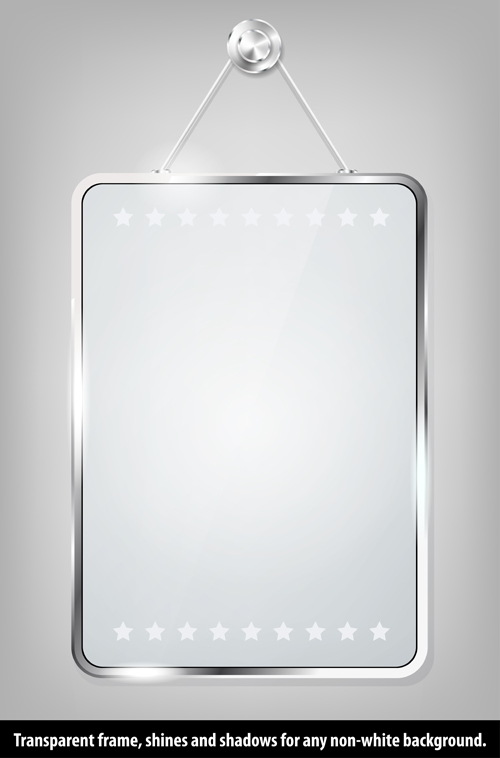 Transparent glass frame design vectors set 01 Transparent glass frame design vectors set 01