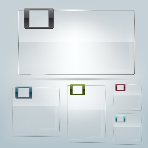 Transparent glass frame design vectors set 02 Transparent glass frame design vectors set 02