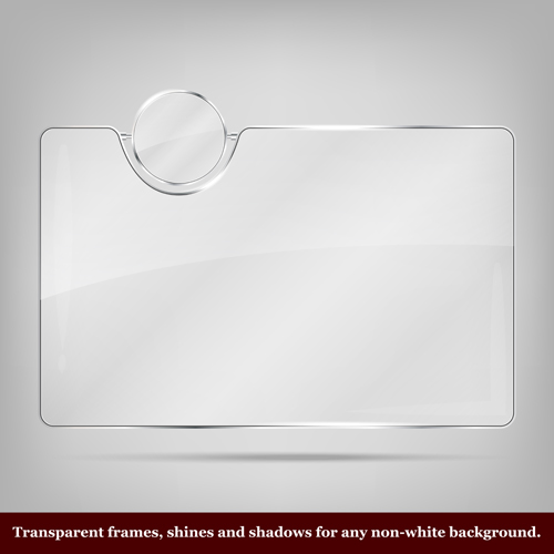 Transparent glass frame design vectors set 03 Transparent glass frame design vectors set 03